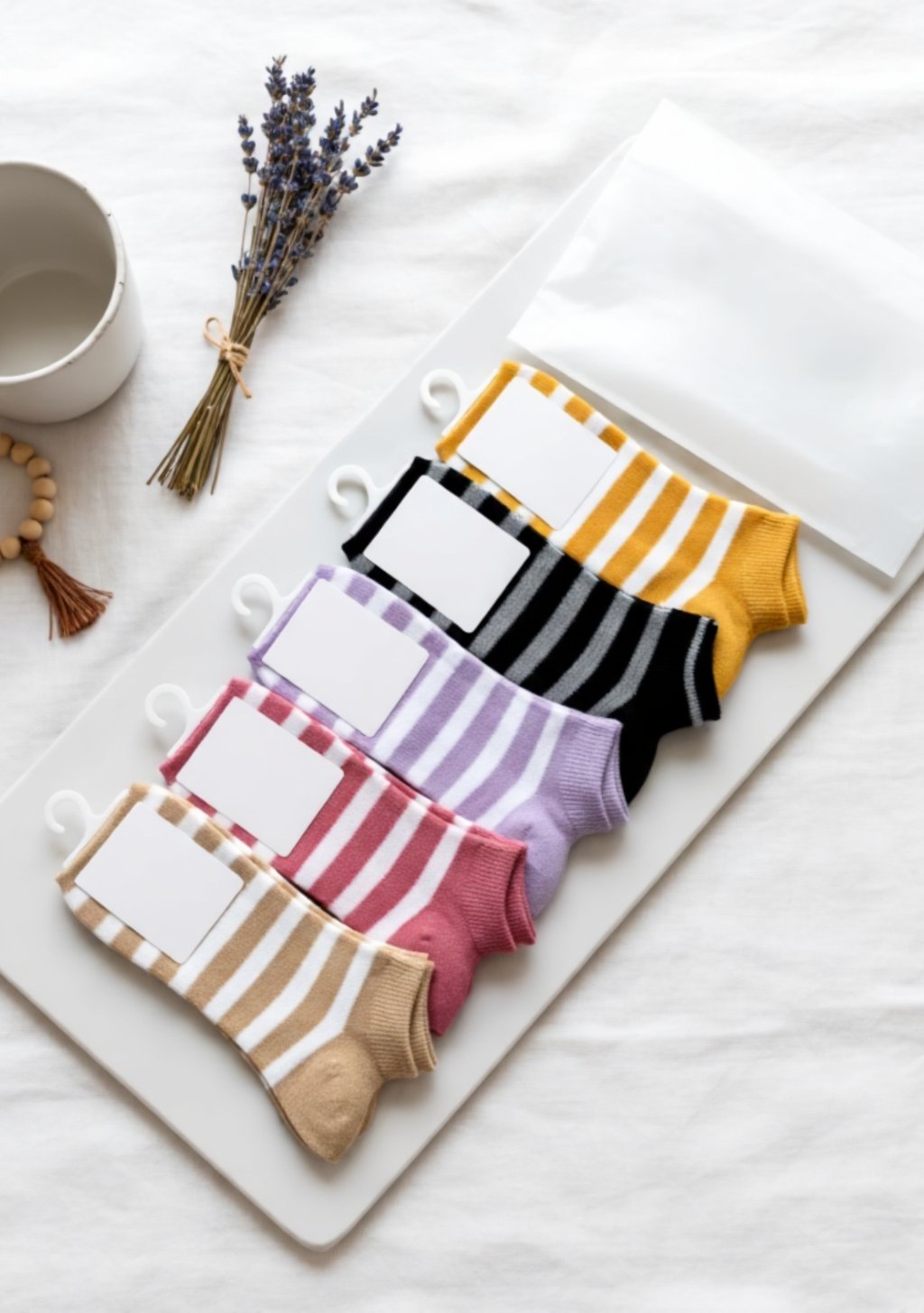Striped Ankle Socks – Soft Cotton Blend (Pack of 5)
