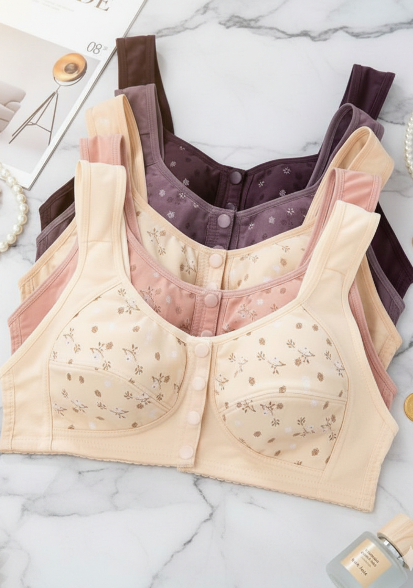Front Button Cotton Bra – Easy Wear & Comfort Fit