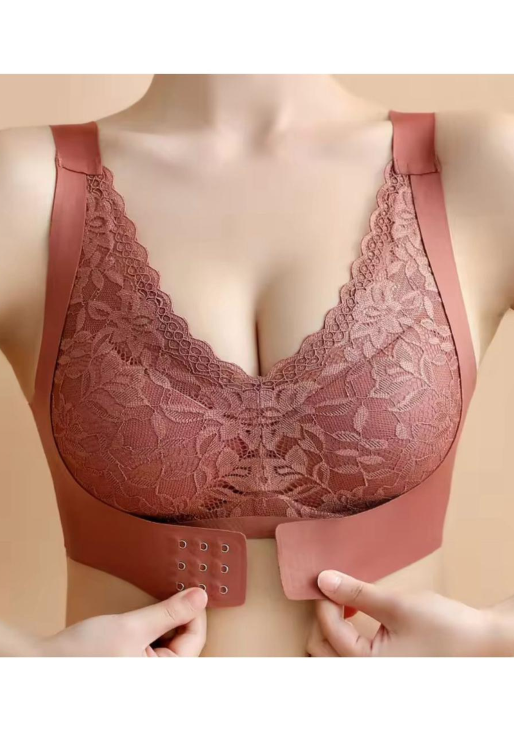 Front Hook Cotton Embroidered Bra – Elegant & Comfortable