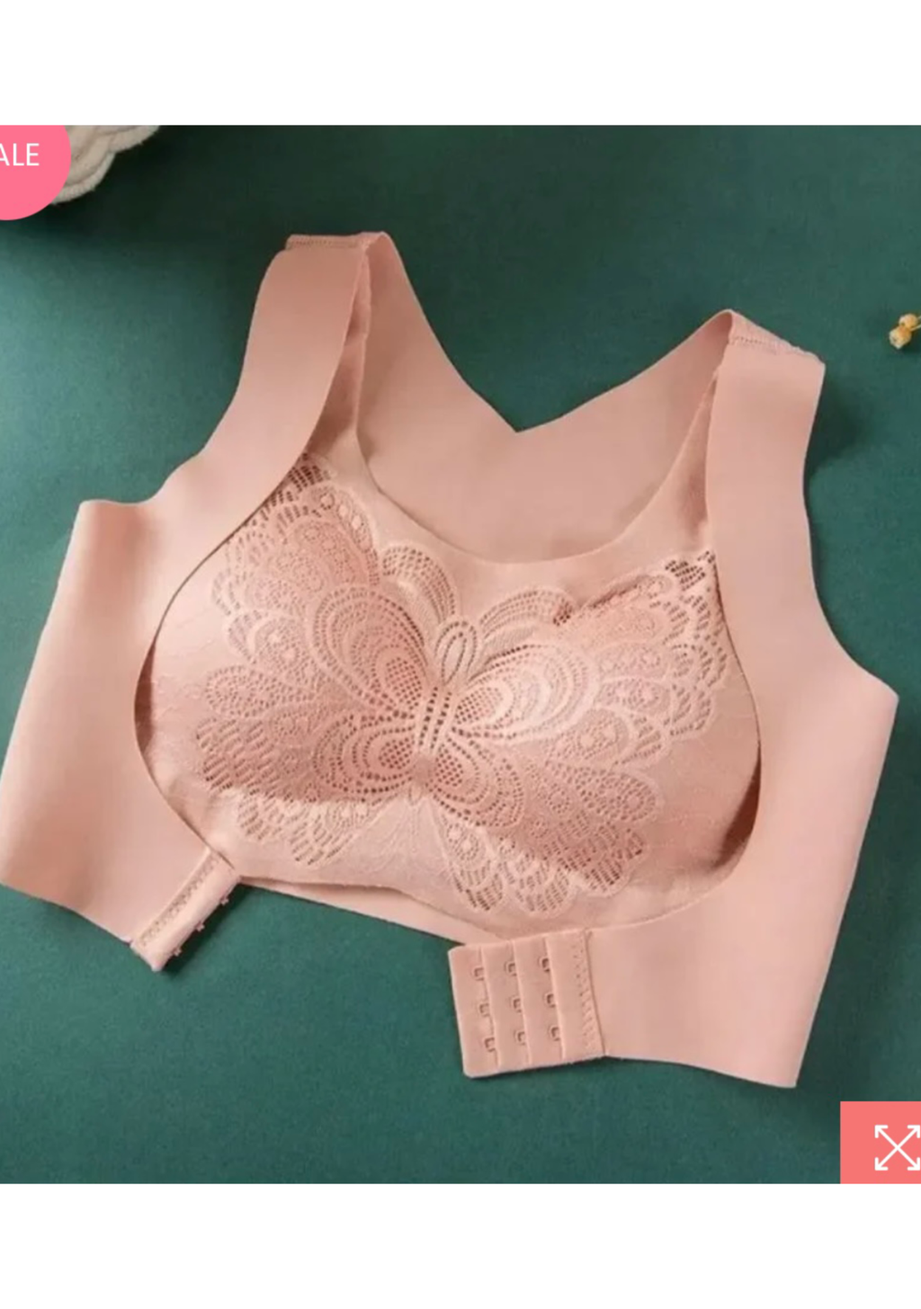 Front Hook Cotton Embroidered Bra – Elegant & Comfortable