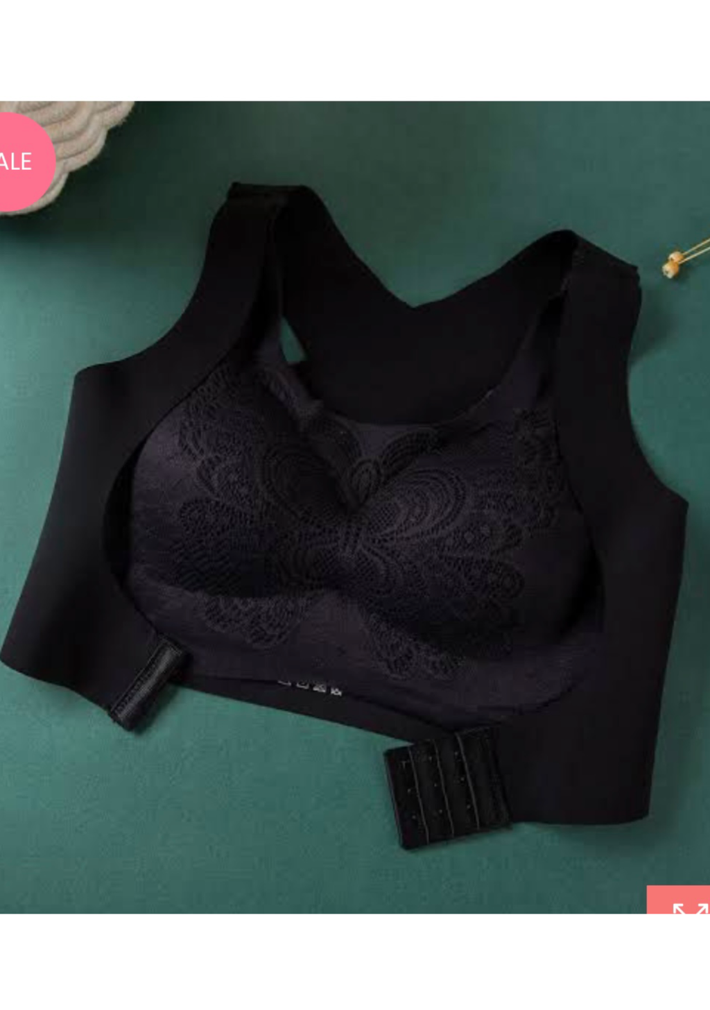Front Hook Cotton Embroidered Bra – Elegant & Comfortable