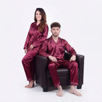 Couple Silk Night Suit Set | Matching Satin Sleepwear for Him & Her