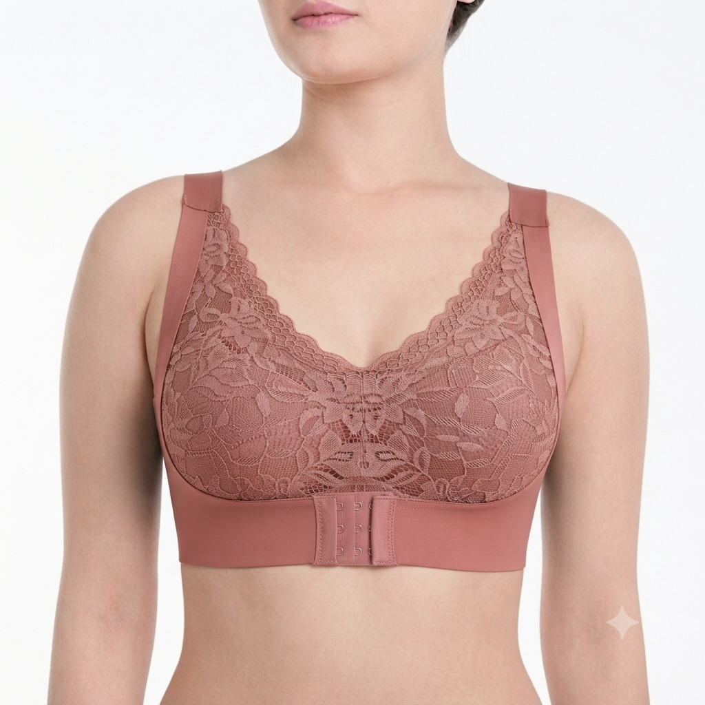 Front Hook Cotton Embroidered Bra – Elegant & Comfortable