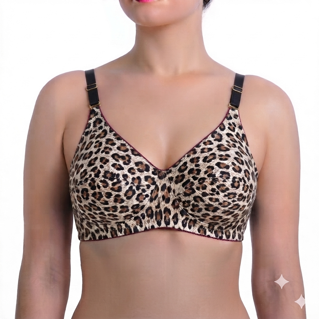 Women's Leopard Print Padded Bra | Soft & Comfortable Daily Wear