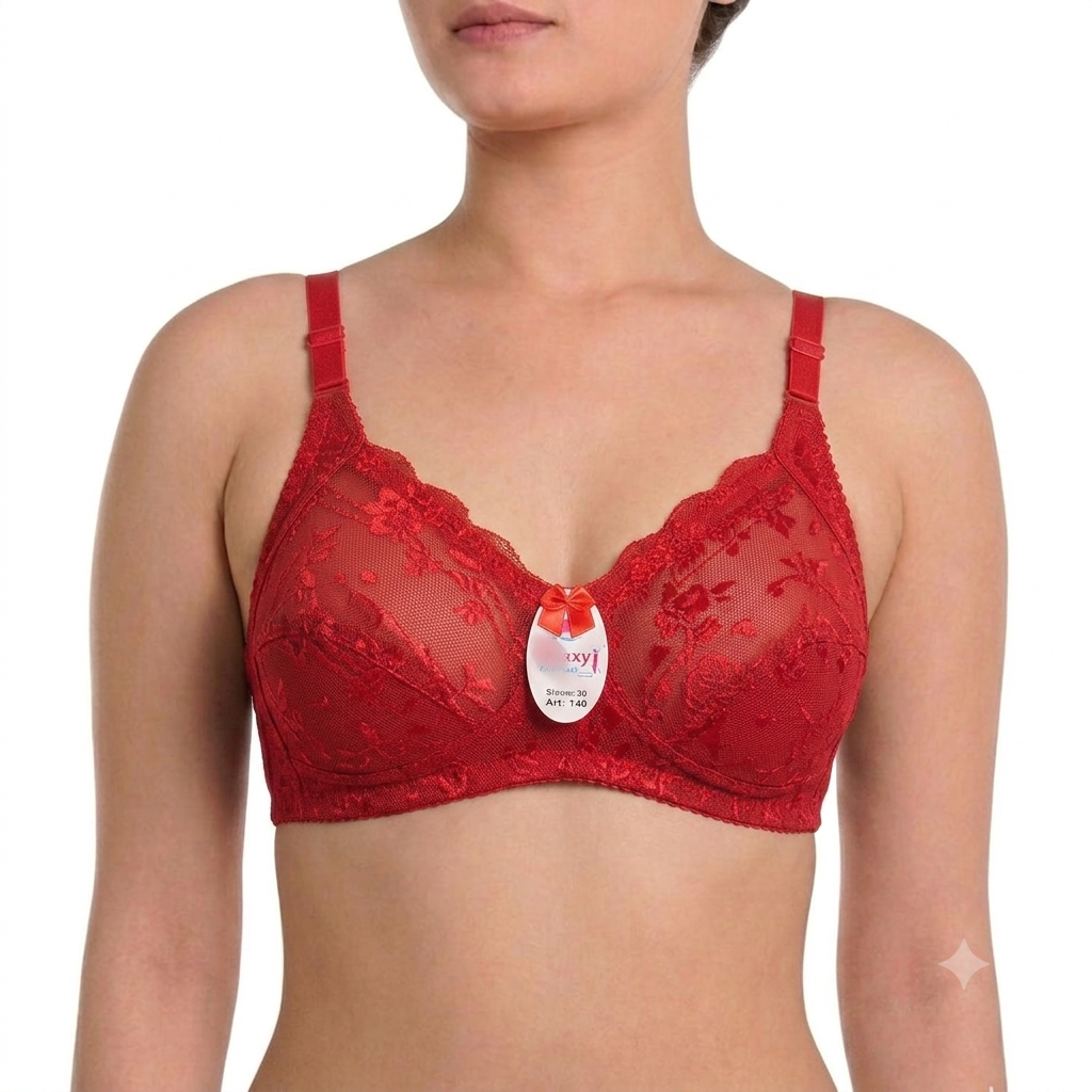 Cotton Jersey Fancy Net Bra | Soft Full Coverage Bra