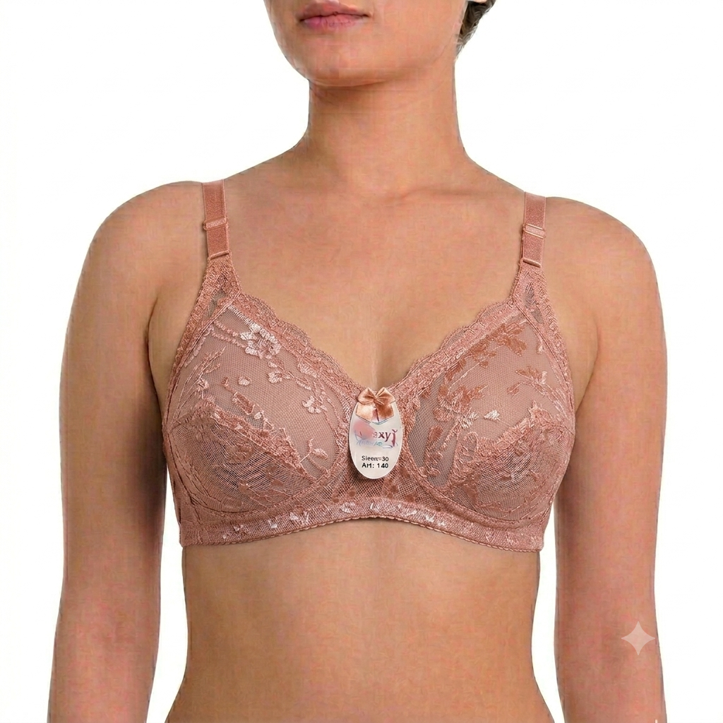 Cotton Jersey Fancy Net Bra | Soft Full Coverage Bra