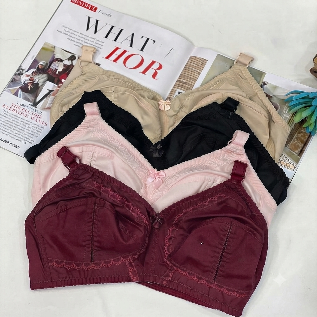 Turkish Minimizer Plain Cotton Bra | High-Quality Full Coverage Bra