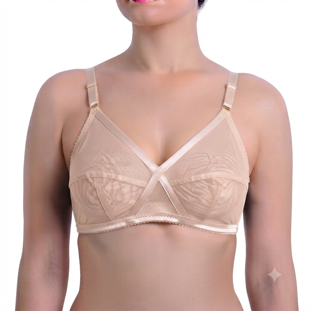 Women's Net Bra | Soft Breathable Full Coverage Everyday Bra