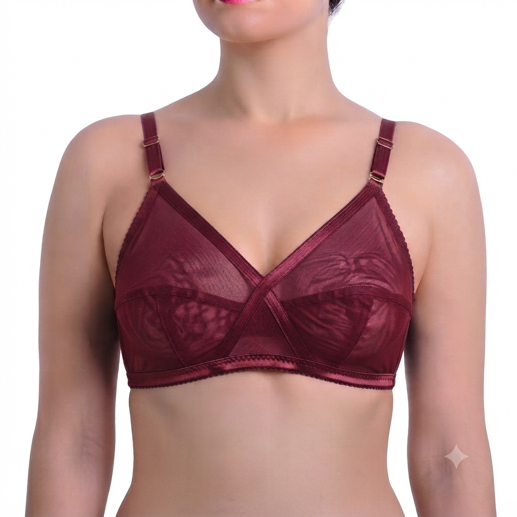 Women's Net Bra | Soft Breathable Full Coverage Everyday Bra