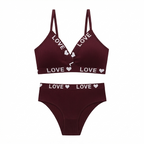 Love Bra & Panty Set | Soft Comfortable Matching Lingerie Set for Women