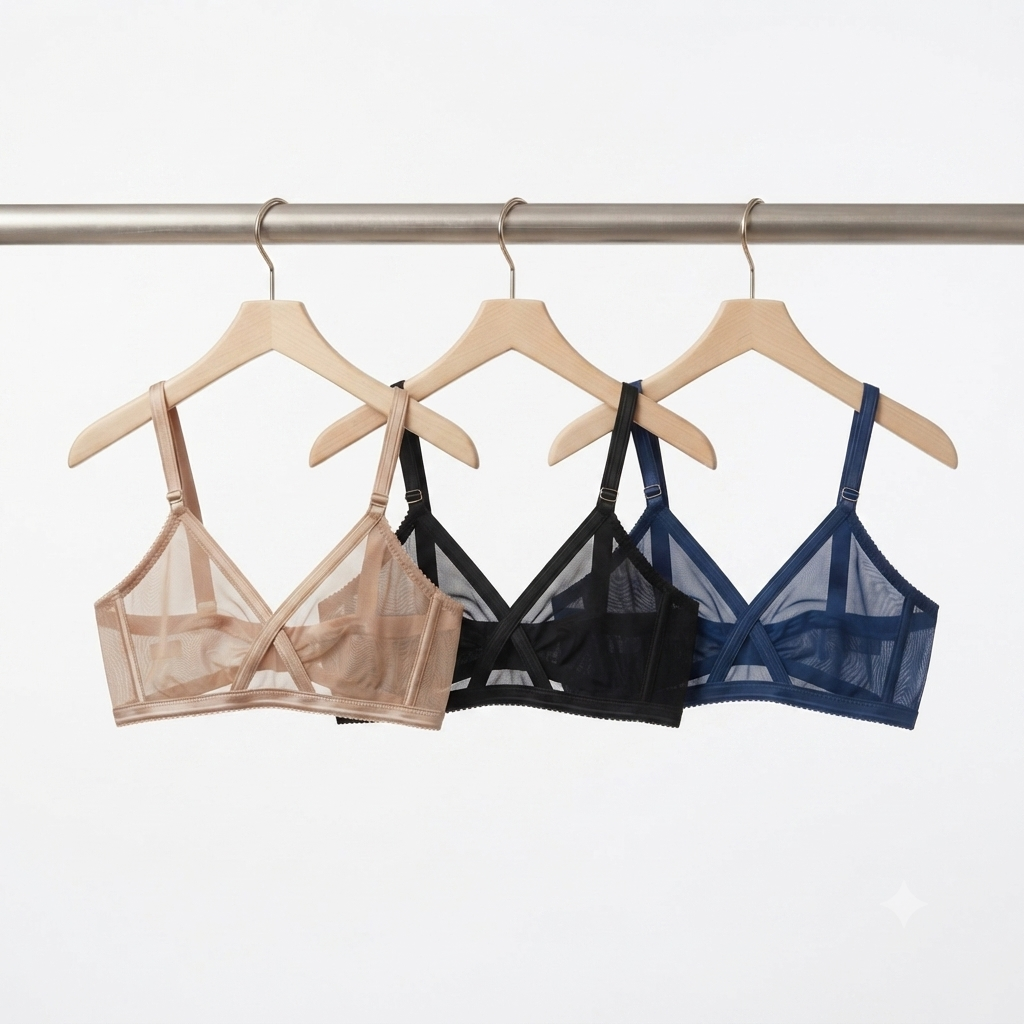Women's Net Bra | Soft Breathable Full Coverage Everyday Bra