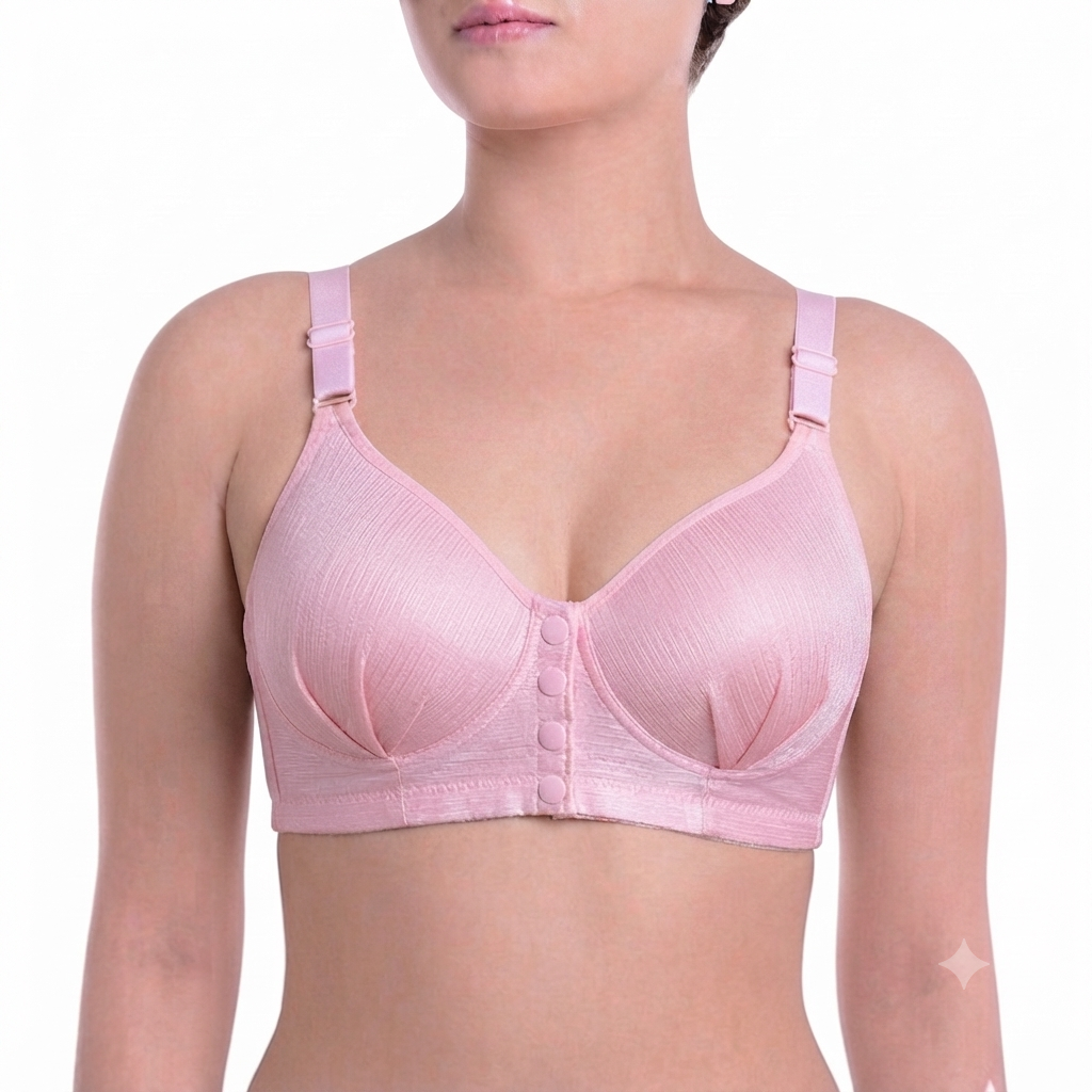 Front Open Padded Button Bra-Comfortable Front Closure