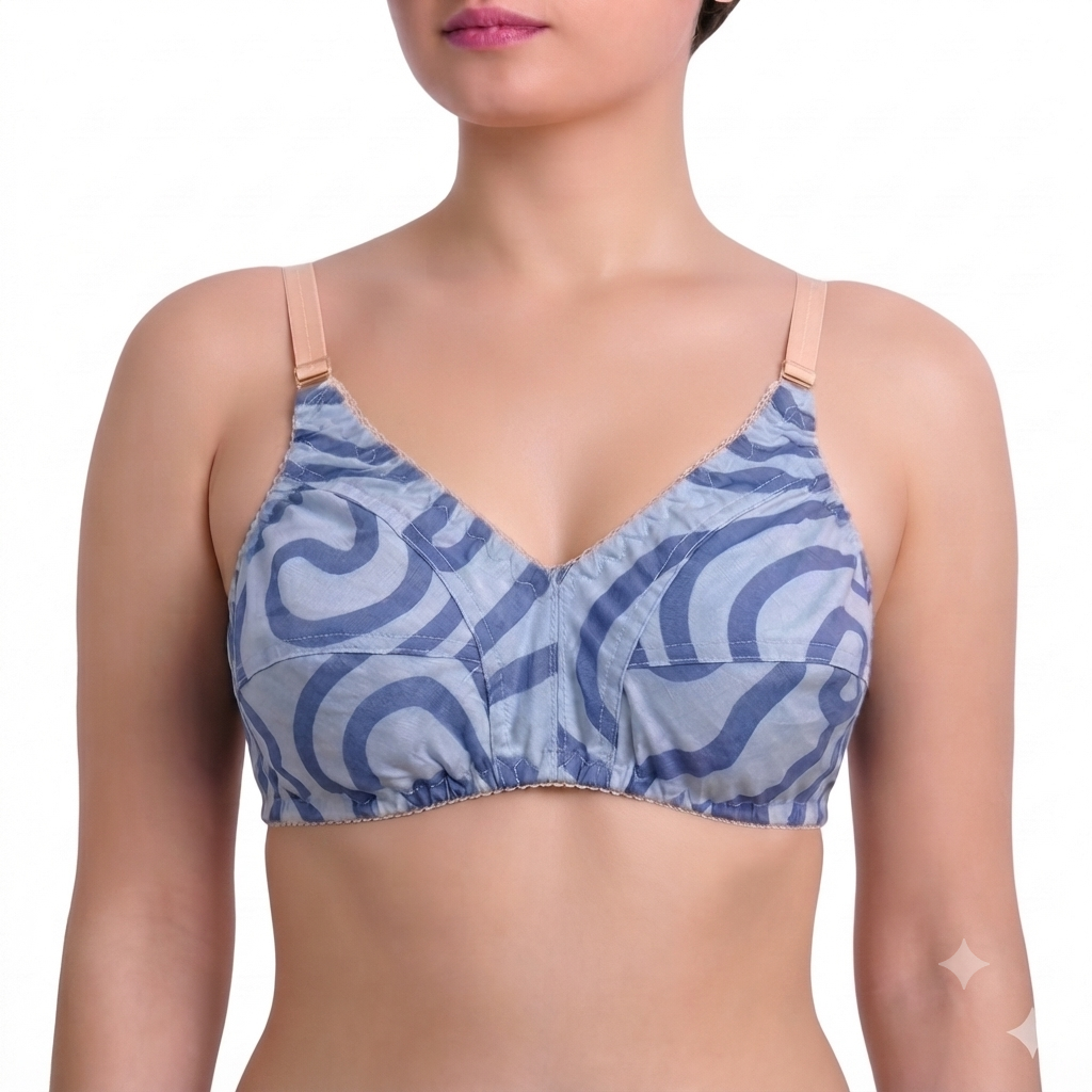 Pack of 5 Printed Cotton Bras-Soft & Premium