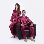 Couple Silk Night Suit Set | Matching Satin Sleepwear for Him & Her
