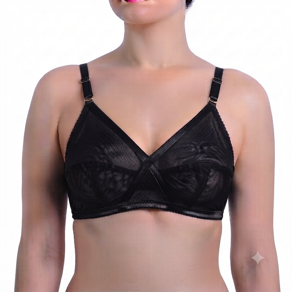 Women's Net Bra | Soft Breathable Full Coverage Everyday Bra