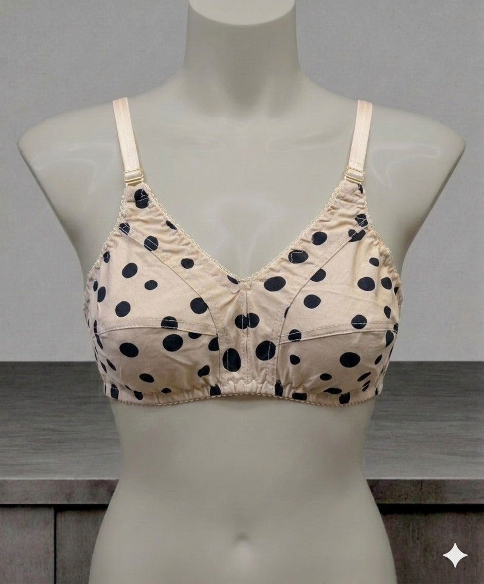 Pack of 5 Women’s Printed Cotton Bras | Breathable Everyday Comfort Bra | Soft Full Coverage Daily Wear Lingerie
