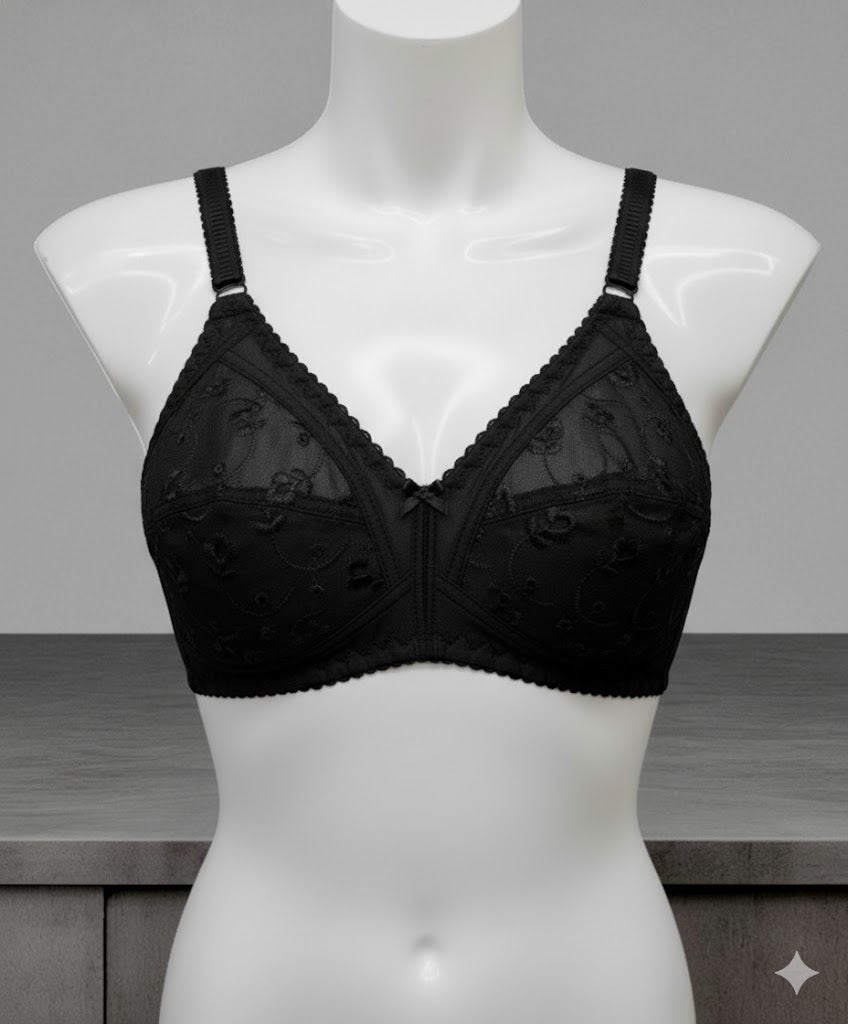 Embroidered Cotton Bra – Soft, Stylish & Comfortable