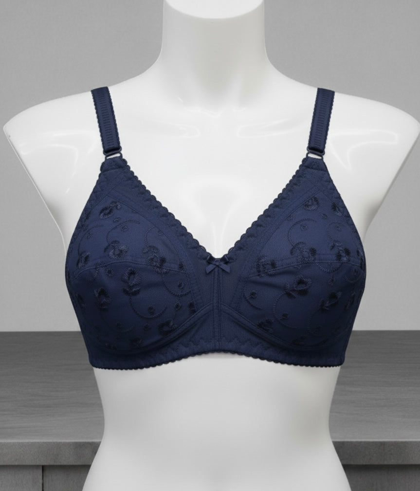 Embroidered Cotton Bra – Soft, Stylish & Comfortable