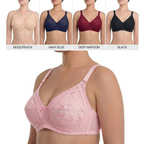 Pack of 3 Cotton Embroidered Bra – Soft, Stylish & Comfortable