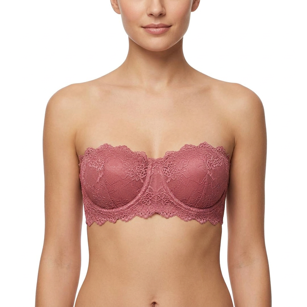 Women's Strapless Padded Bra | Seamless Full Coverage Tube Bra